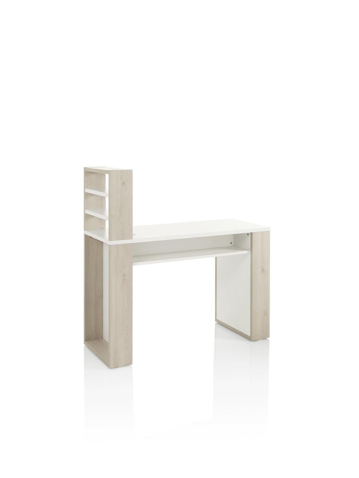 SPAZIO EXPO TAVOLO MANICURE LARICE NATURALE E LAMINATO BIANCO CM 120X50X124 H